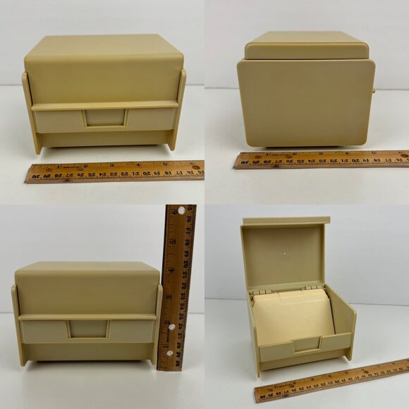 Vtg Rubbermaid Plastic Recipe Password Organize Container Hinge Lid Cream Yellow - Picture 4 of 9